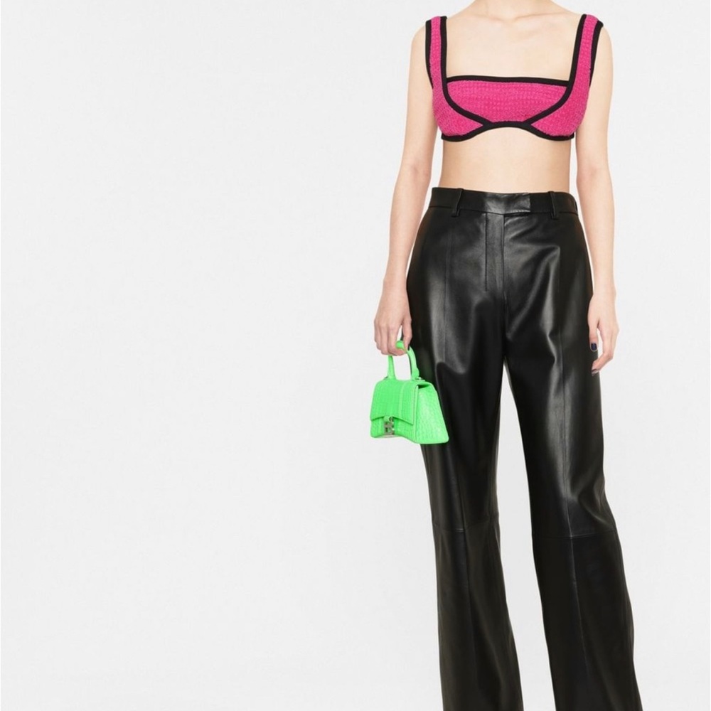 Marine Serre jacquard towel cropped top